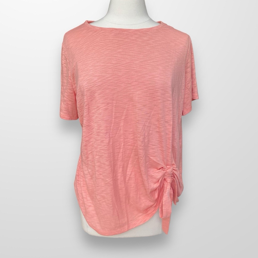 INC International Concepts 1X‎ Top Shirt Short Sleeve Stretch Casual Peach